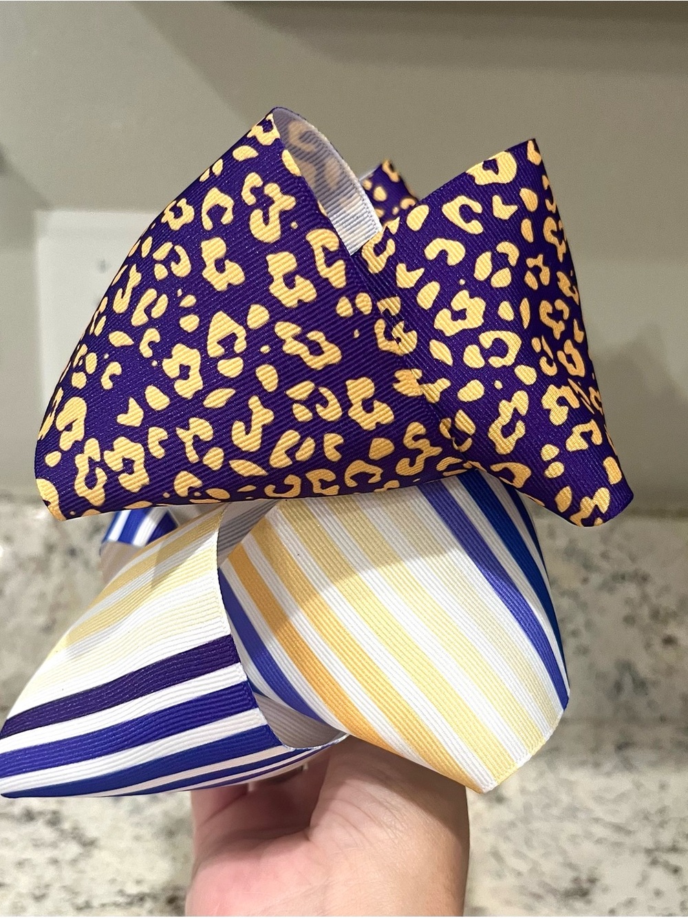 Girls Purple and Gold Hair Bow Bundle
